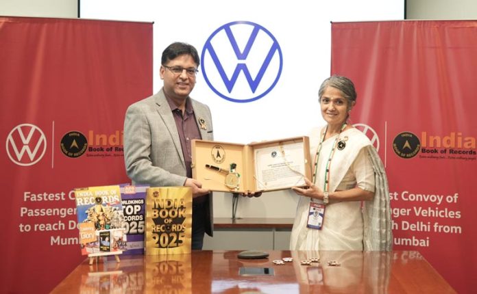 An official of Volkswagen receiving an award on Thursday. An official of Volkswagen receiving an award on Thursday.