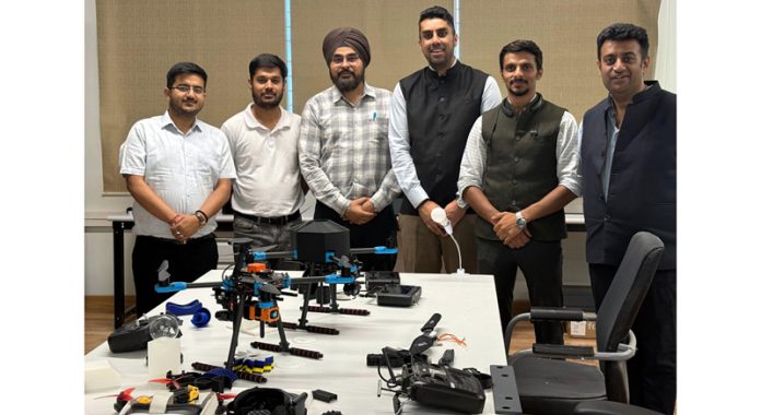 IIT Jammu students showing drone models to visiting CII J&K Startup team on Thursday. IIT Jammu students showing drone models to visiting CII J&K Startup team on Thursday.