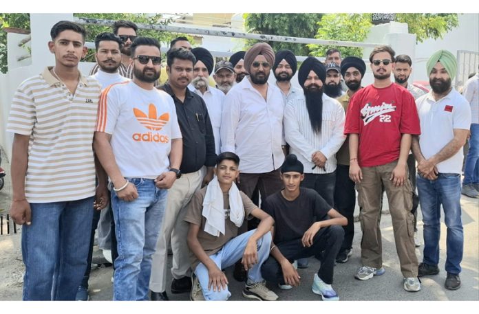 Congress leader, Taranjit Singh Tony along with others after a meeting in Jammu on Tuesday. Congress leader, Taranjit Singh Tony along with others after a meeting in Jammu on Tuesday.