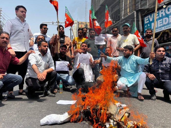 BJP's Youth Wing Stages Anti-Government Protest In Jammu BJP's Youth Wing Stages Anti-Government Protest In Jammu