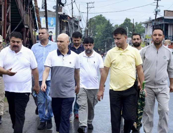DC Kishtwar conducting inspection of key town projects on Saturday.