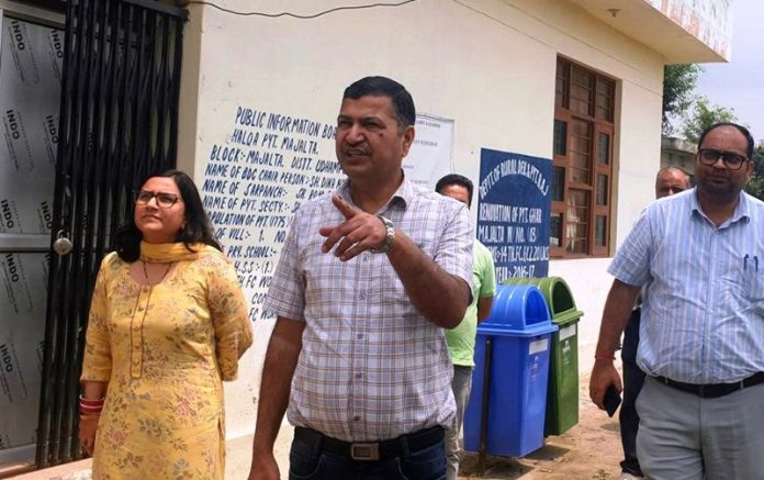 Director Panchayati Raj during inspection in Udhampur on Saturday.