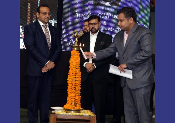 Minister Satish Sharma and other dignitaries during a workshop on Wednesday.