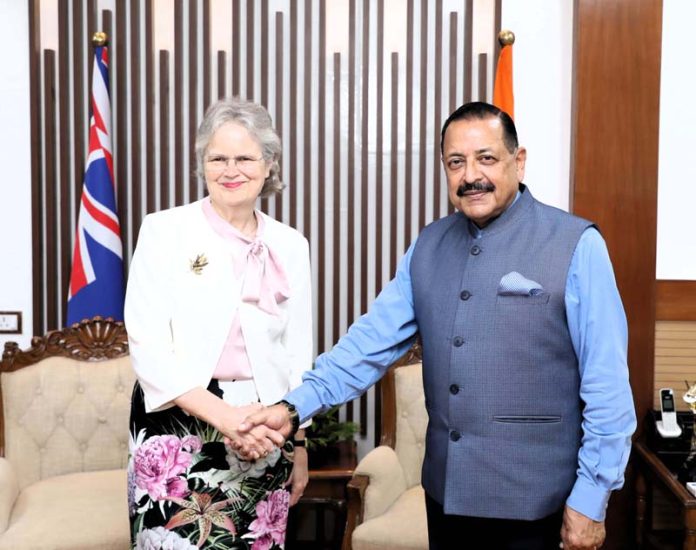 South Australia Governor Frances Adamson AC calling on Union Minister Dr Jitendra Singh at New Delhi on Wednesday.