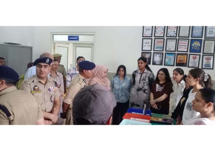 IGP Jammu, BS Tuti, interacting with staff at Police Drug De-addiction Centre in Channi Himmat, Jammu.