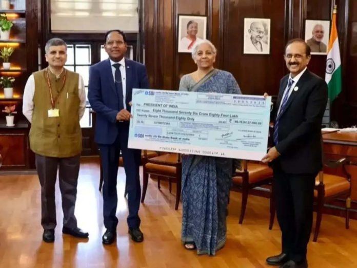 SBI pays Rs 8,076.84 cr dividend to govt for FY25