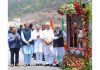 Prime Minister Narendra Modi inaugurating the world's highest railway bridge over the Chenab river, in Reasi on Friday. (UNI)