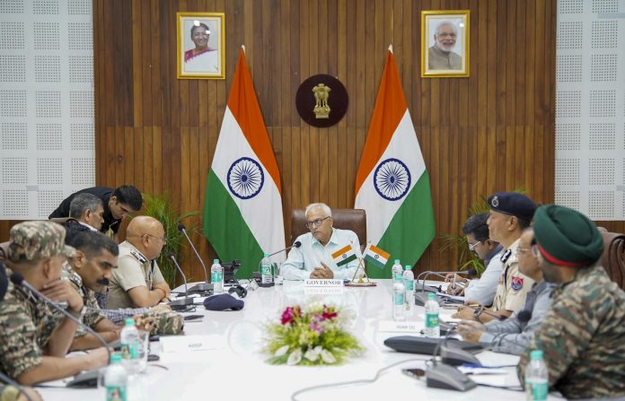 Manipur Guv holds security review meeting amid protests over Meitei outfit leaders' arrest Manipur Guv holds security review meeting amid protests over Meitei outfit leaders' arrest