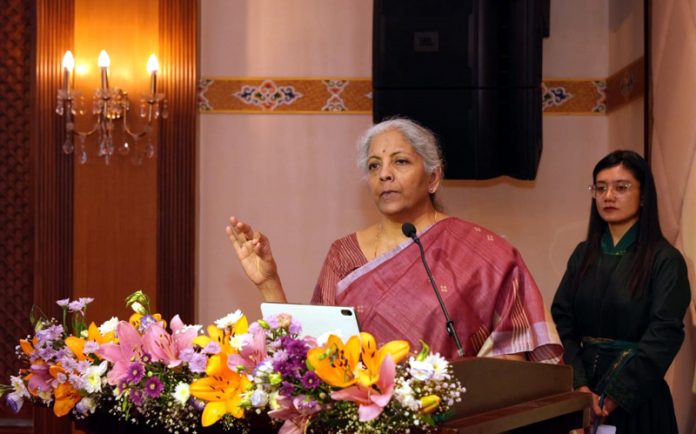 FM Nirmala Sitharaman addressing a function in Leh on Sunday. FM Nirmala Sitharaman addressing a function in Leh on Sunday.