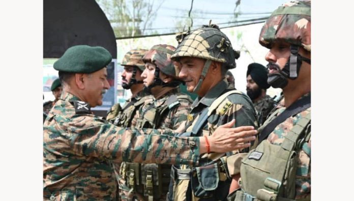 Army chief Gen Upendra Dwivedi meeting the soldiers. Army chief Gen Upendra Dwivedi meeting the soldiers.