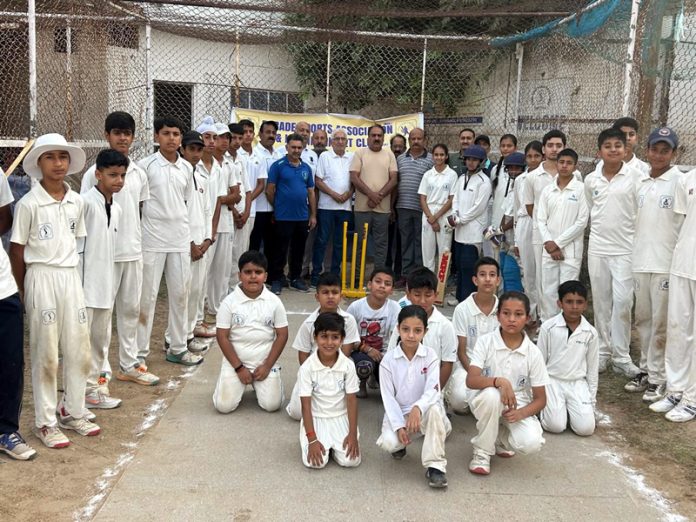 Young players posing along with dignitaries at Parade Ground Jammu. Young players posing along with dignitaries at Parade Ground Jammu.