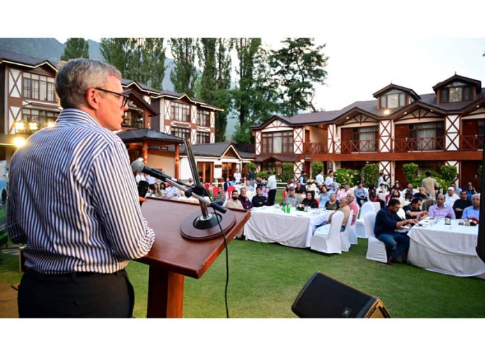 Chief Minister Omar Abdullah addressing a gathering in Srinagar on Saturday. Chief Minister Omar Abdullah addressing a gathering in Srinagar on Saturday.