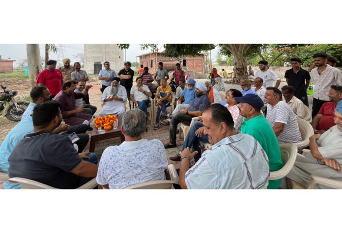 MLA Jammu West, Arvind Gupta interacting with people in W. No 32, Ranjitpura during outreach programme on Wednesday. MLA Jammu West, Arvind Gupta interacting with people in W. No 32, Ranjitpura during outreach programme on Wednesday.
