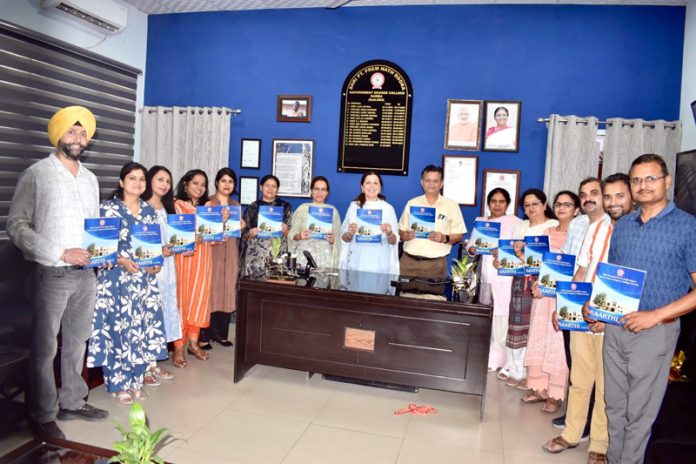 Principal of GDC Samba and others releasing the college IQAC newsletter. Principal of GDC Samba and others releasing the college IQAC newsletter.