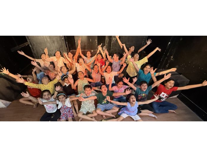 Children performing at Natrang Summer Theatre Camp-2025 in Jammu on Wednesday.