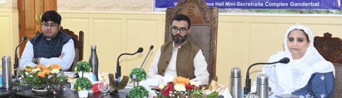 MP Aga Syed Ruhullah Mehdi chairing DISHA meeting in Ganderbal on Tuesday. MP Aga Syed Ruhullah Mehdi chairing DISHA meeting in Ganderbal on Tuesday.