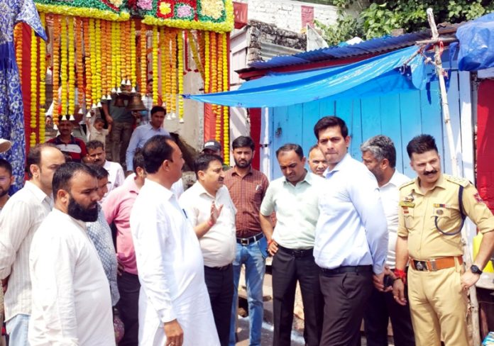Div Com during visit to Sukrala Mata Shrine on Wednesday. Div Com during visit to Sukrala Mata Shrine on Wednesday.