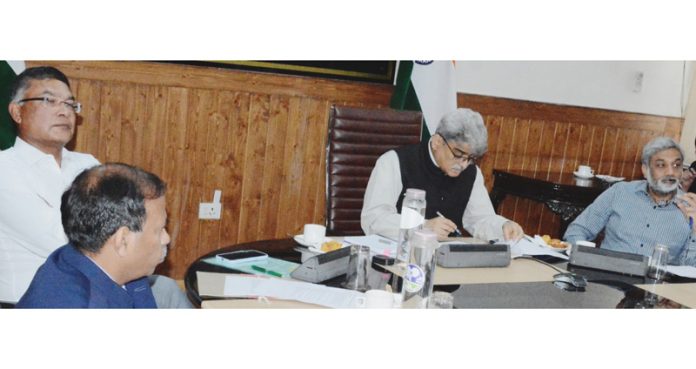 Chief Secretary chairing a meeting on Tuesday.