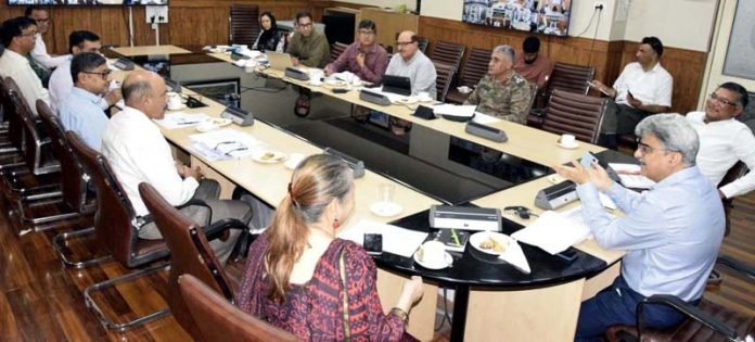 Chief Secretary Atal Dulloo chairing a meeting on Friday.