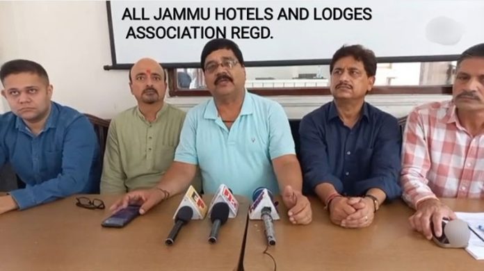 AJHLA office bearers during a press conference at Jammu.