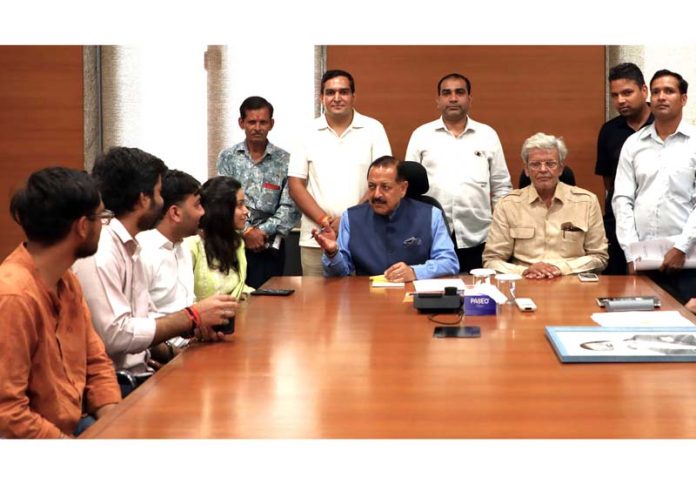 Union Minister Dr Jitendra Singh meeting public deputations, as a part of BJP's 