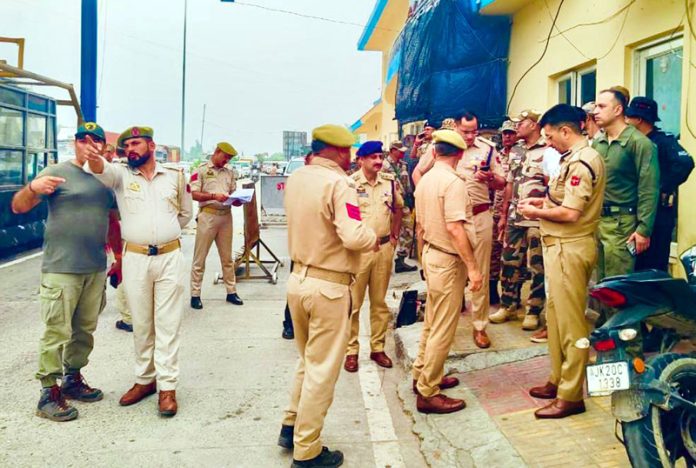 SSP Jammu, Joginder Singh, during visit to Nagrota on Sunday.