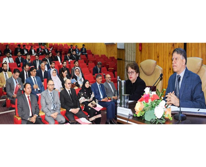 Former Chief Justice Mohammad Yaqoob Mir chairing a session at Judicial Academy on Wednesday. Former Chief Justice Mohammad Yaqoob Mir chairing a session at Judicial Academy on Wednesday.
