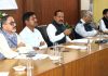 Union Minister Dr Jitendra Singh chairing a high-level joint meeting of all the Technology Institutes operating in the Northeast, along with key departments of the State Government at Wokha, Nagaland on Tuesday.