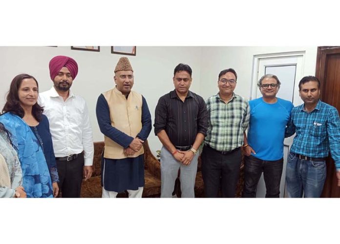 MP Gulam Ali Khatana with management of IGNOU Regional Centre in Jammu on Friday. MP Gulam Ali Khatana with management of IGNOU Regional Centre in Jammu on Friday.