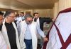 A delegation of judges examining project designs of upcoming court complexes in Drass and Sankoo.