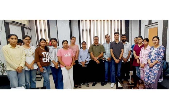 IMCSD interns during interaction with Joint Director Information, Jammu on Wednesday. IMCSD interns during interaction with Joint Director Information, Jammu on Wednesday.