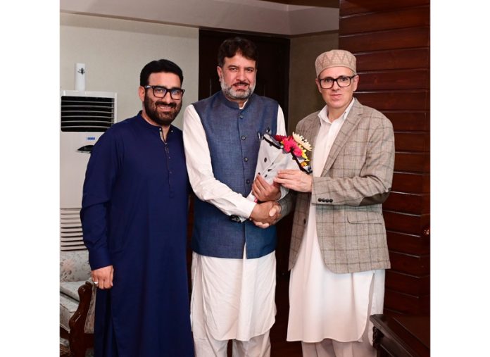 MLAs meeting Omar Abdullah at Srinagar on Thursday. MLAs meeting Omar Abdullah at Srinagar on Thursday.