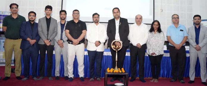 Dignitaries during MSME Day Mahotsav at ICAI Bhawan in Jammu on Friday.