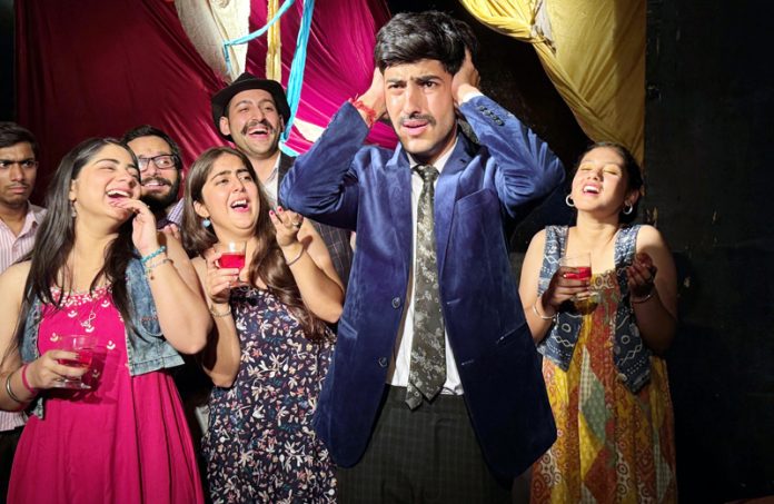 A scene from Hindi play 'Piano Vaadak' staged in Jammu on Sunday.