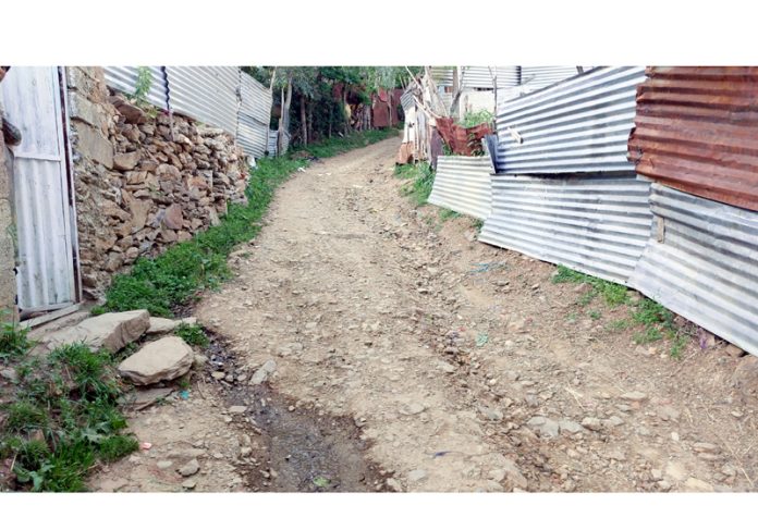 View of the dilapidated road in the Anderwan area of the district Ganderbal. -Excelsior/Firdous View of the dilapidated road in the Anderwan area of the district Ganderbal. -Excelsior/Firdous