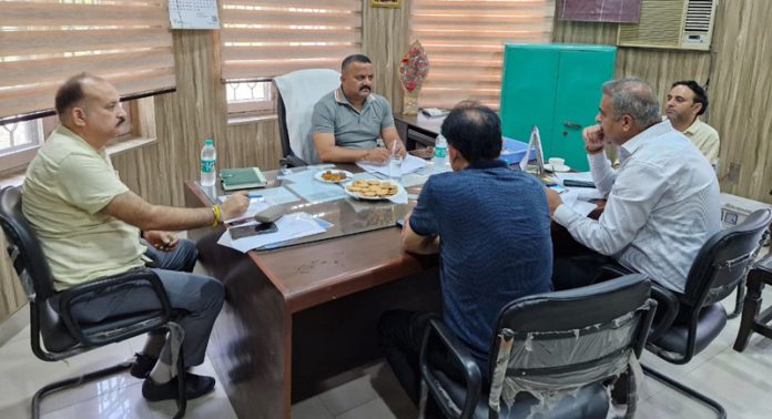 Managing Director, J&K, SIDCO /SICOP Pardeep Singh interacting with the officials on Thursday. Managing Director, J&K, SIDCO /SICOP Pardeep Singh interacting with the officials on Thursday.