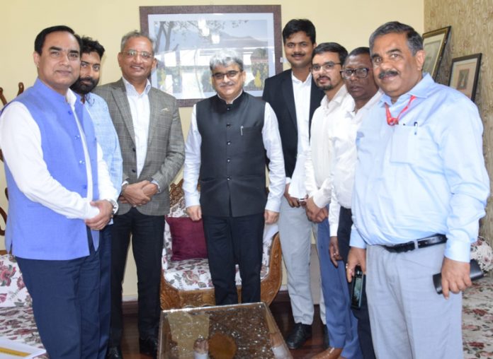 Union Secretary MSDE and Chief Secretary during a meeting at Srinagar on Thursday. Union Secretary MSDE and Chief Secretary during a meeting at Srinagar on Thursday.