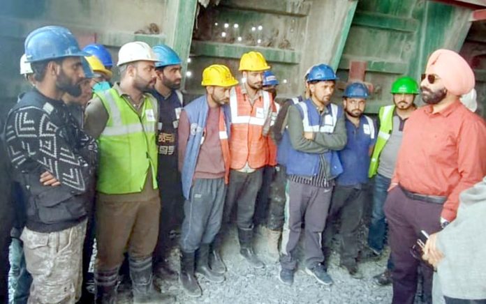 Labour Commissioner during visit to Sonamarg on Tuesday. Labour Commissioner during visit to Sonamarg on Tuesday.