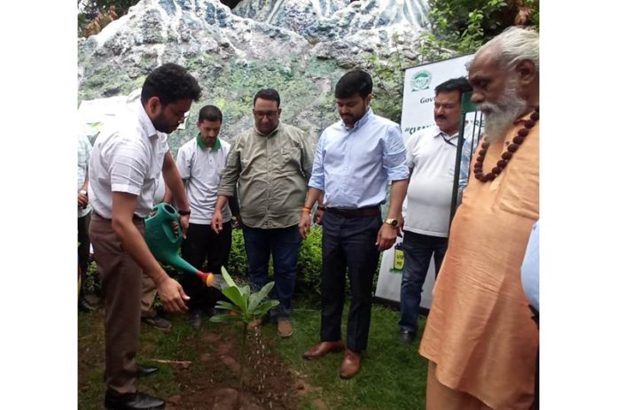 DC & JMC Comm during plantation drive at Jambu Lochan Rotary near Civil Secretariat.