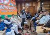 Tarun Chugh addressing BJP meeting at Srinagar.