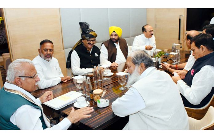 Minister Javed Ahmed Rana participating in a conference at Chandigarh on Friday.