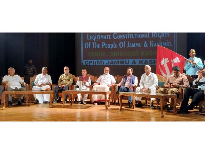 CPI(M) leader and MLA Kulgam M Y Tarigami speaking with media persons in Srinagar on Wednesday. -Excelsior/Shakeel CPI(M) leader and MLA Kulgam M Y Tarigami speaking with media persons in Srinagar on Wednesday. -Excelsior/Shakeel