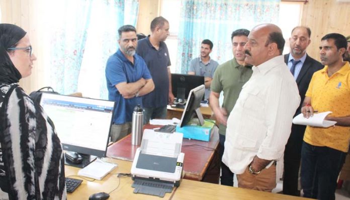 Dy CM during a surprise visit to Labour Commissioner Office in Srinagar. Dy CM during a surprise visit to Labour Commissioner Office in Srinagar.