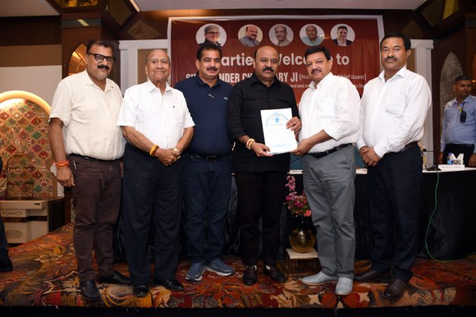 JCCI delegation submitting memorandum to DyCM, Surinder Choudhary in Jammu.