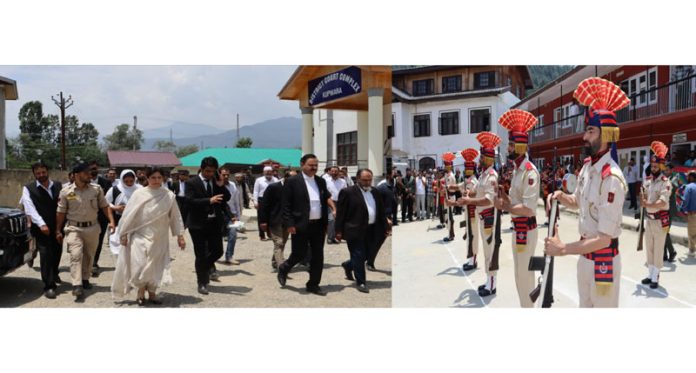 Justice Moksha Khajuria Kazmi during visit to District Court Complex Kupwara on Monday. Justice Moksha Khajuria Kazmi during visit to District Court Complex Kupwara on Monday.