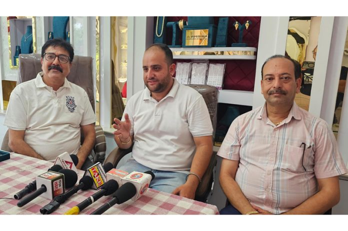 Lovekesh Gondi, additional general secretary of Swarnkar Sangh addressing a press conference in Jammu on Friday. Lovekesh Gondi, additional general secretary of Swarnkar Sangh addressing a press conference in Jammu on Friday.