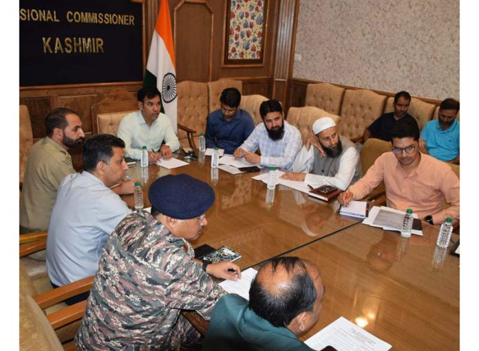 Div Com Kashmir chairing a meeting on Friday. Div Com Kashmir chairing a meeting on Friday.