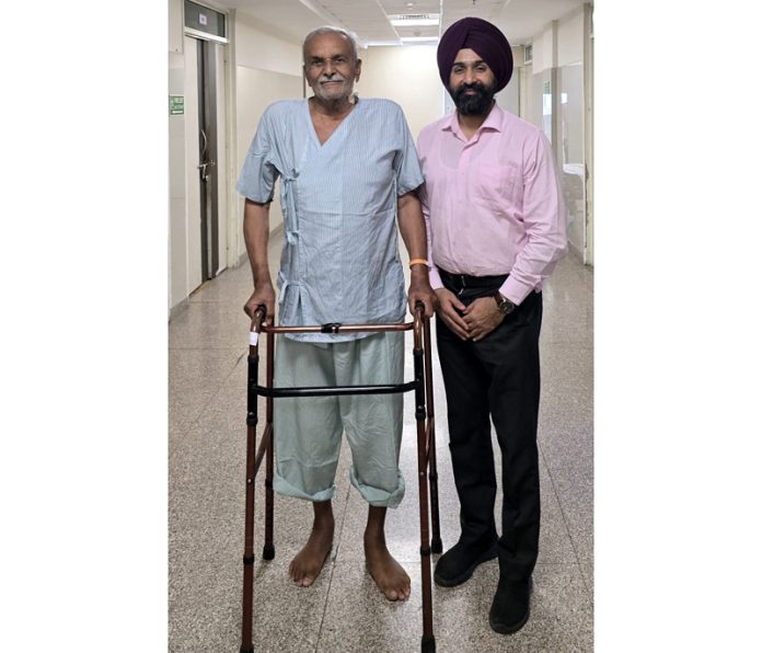 Ranjit Singh along with his patient Blaram Singh who underwent successful joint replacement surgery. Ranjit Singh along with his patient Blaram Singh who underwent successful joint replacement surgery.