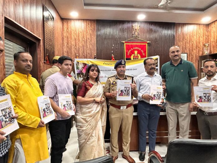 DIG JSK Range, Shiv Kumar Sharma, releasing HelpAge India's annual report in Jammu on Friday.