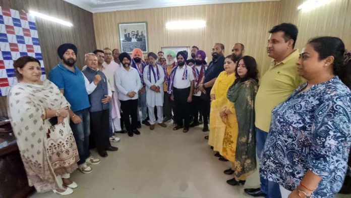 Apni Party leaders welcoming new entrants into party fold in Jammu.
